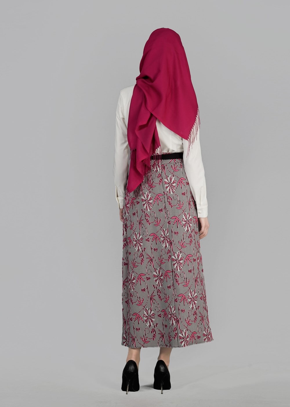 Vêtements hijab FUCHSIA T 6711 Jakar Tesettür Etek-Alv Fashion