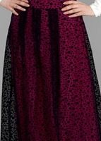 Tesettür giyim SİYAH T 6730 Yakma Puantiye Tesettür Etek-Alv Fashion