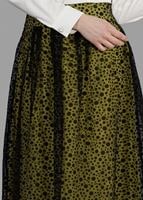 Tesettür giyim SİYAH T 6730 Yakma Puantiye Tesettür Etek-Alv Fashion