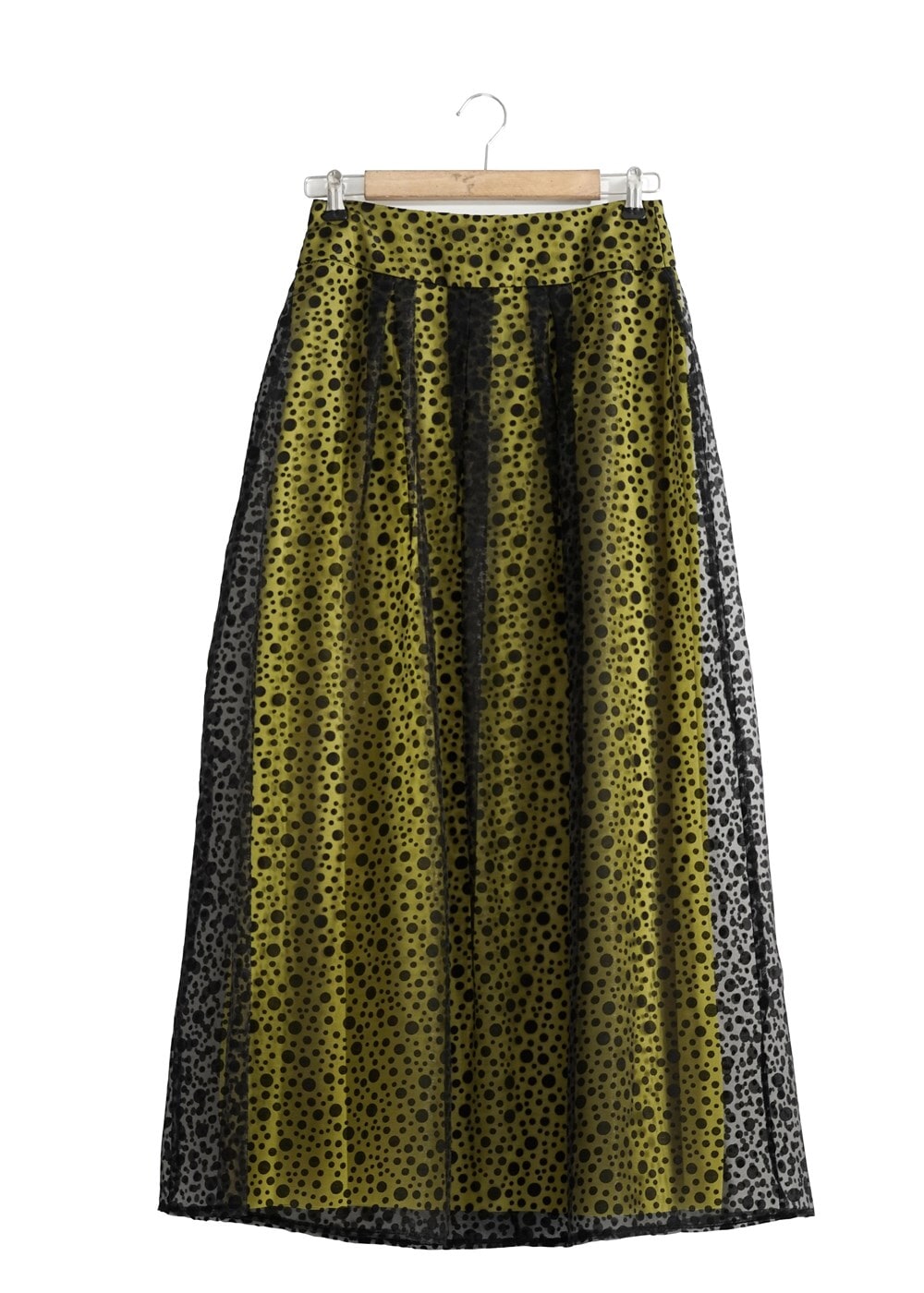 Tesettür giyim SİYAH T 6730 Yakma Puantiye Tesettür Etek-Alv Fashion