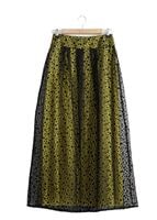 Tesettür giyim SİYAH T 6730 Yakma Puantiye Tesettür Etek-Alv Fashion