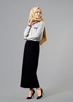 Hijab clothing BLACK T 6914 Selin Etek-Garzen