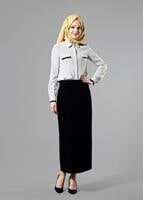 Hijab clothing BLACK T 6914 Selin Etek-Garzen