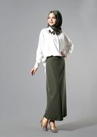 Vêtements hijab KAKI T 6914 Selin Etek-Garzen