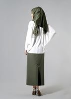 Vêtements hijab KAKI T 6914 Selin Etek-Garzen