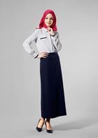 Hijab clothing NAVY BLUE T 6914 Selin Etek-Garzen