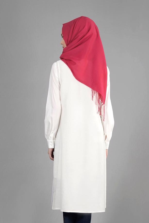 Tesettür giyim  T 516 Famelin Çiçek Baskılı Yelek - TRENDTESETTÜR