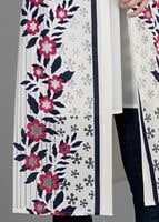 Tesettür giyim LACİVERT T 516 Famelin Çiçek Baskılı Yelek