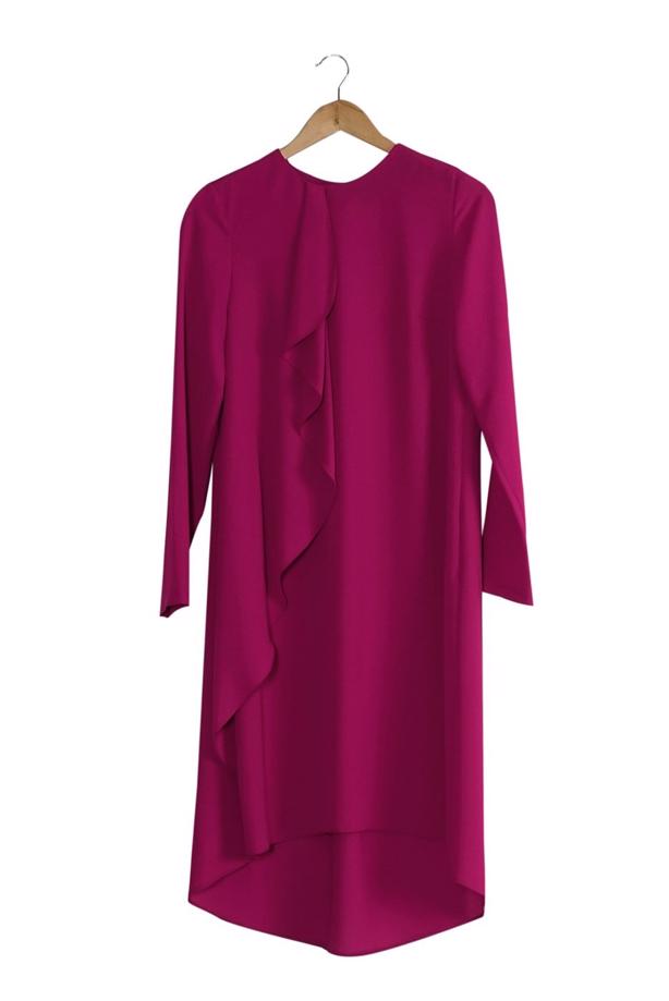 Tesettür giyim  T 5459 Famelin Sırtı İp Detaylı Arkası Uzun Tunik - TRENDTESETTÜR