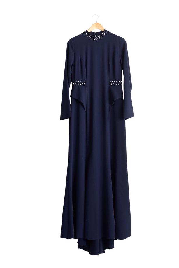 Tesettür giyim  TAŞ DETAYLI ABİYE ELBİSE 6776  - TRENDTESETTÜR