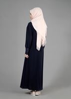 Tesettür giyim LACİVERT TAŞ BASKILI FERMUARLI FERACE 8129