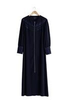 Tesettür giyim LACİVERT TAŞ BASKILI FERMUARLI FERACE 8129