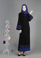 Tesettür giyim SİYAH T 8139 Gino Tesettür Ferace-Alv Fashion