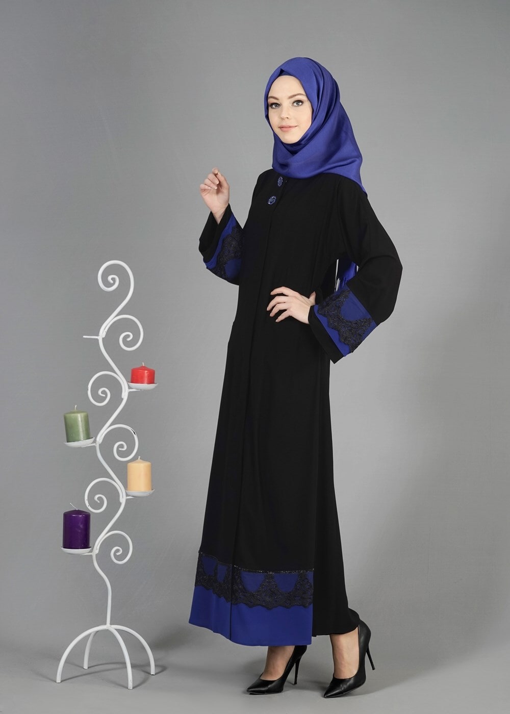 Tesettür giyim SİYAH T 8139 Gino Tesettür Ferace-Alv Fashion