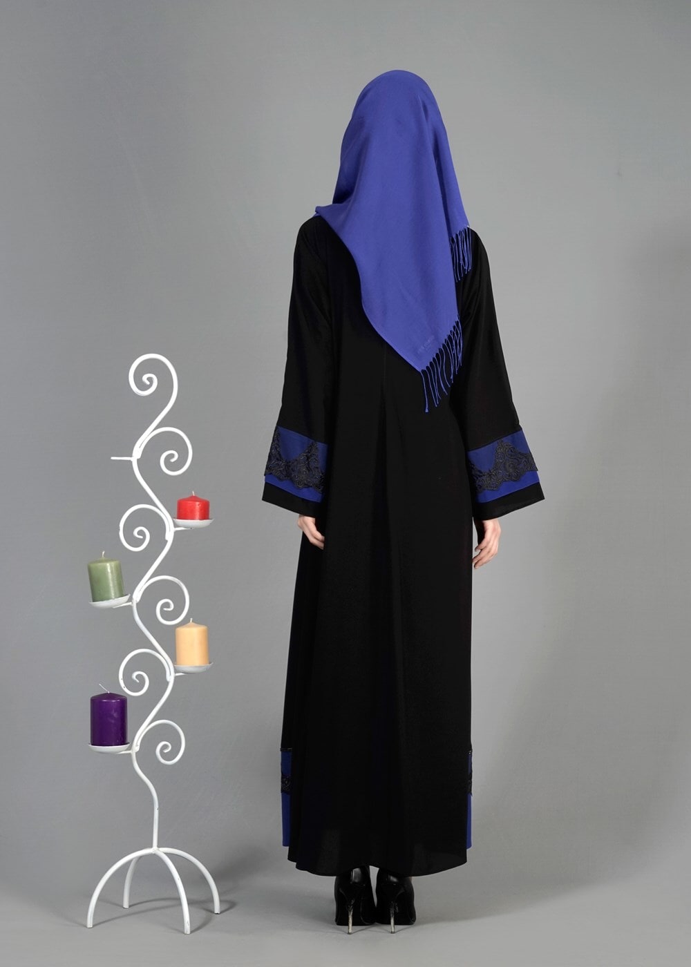 Tesettür giyim SİYAH T 8139 Gino Tesettür Ferace-Alv Fashion