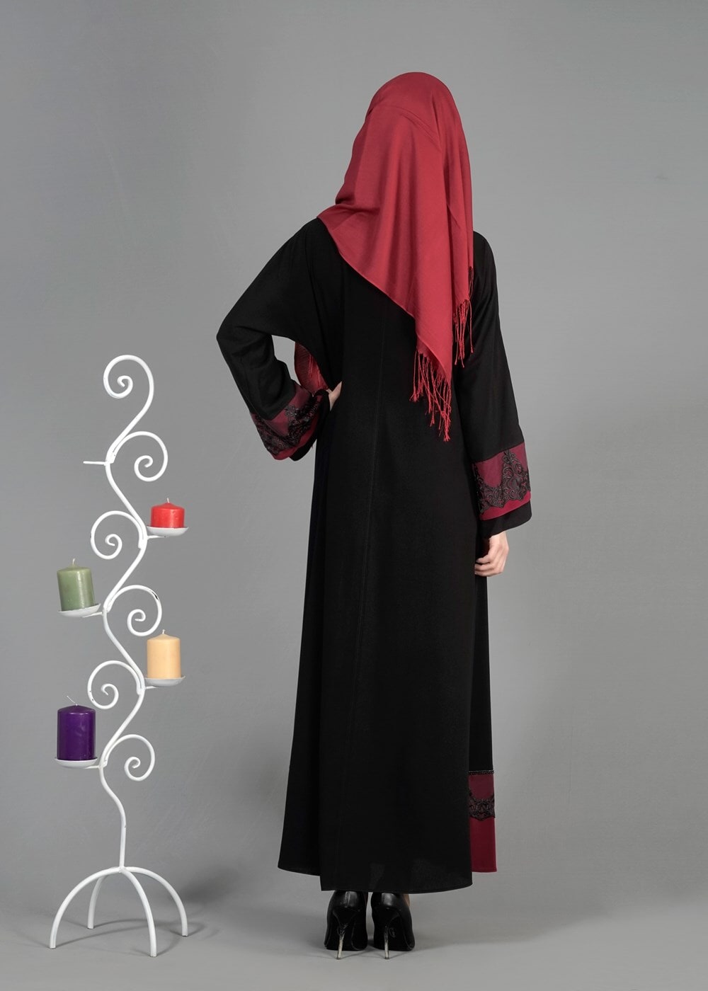 Tesettür giyim SİYAH T 8139 Gino Tesettür Ferace-Alv Fashion