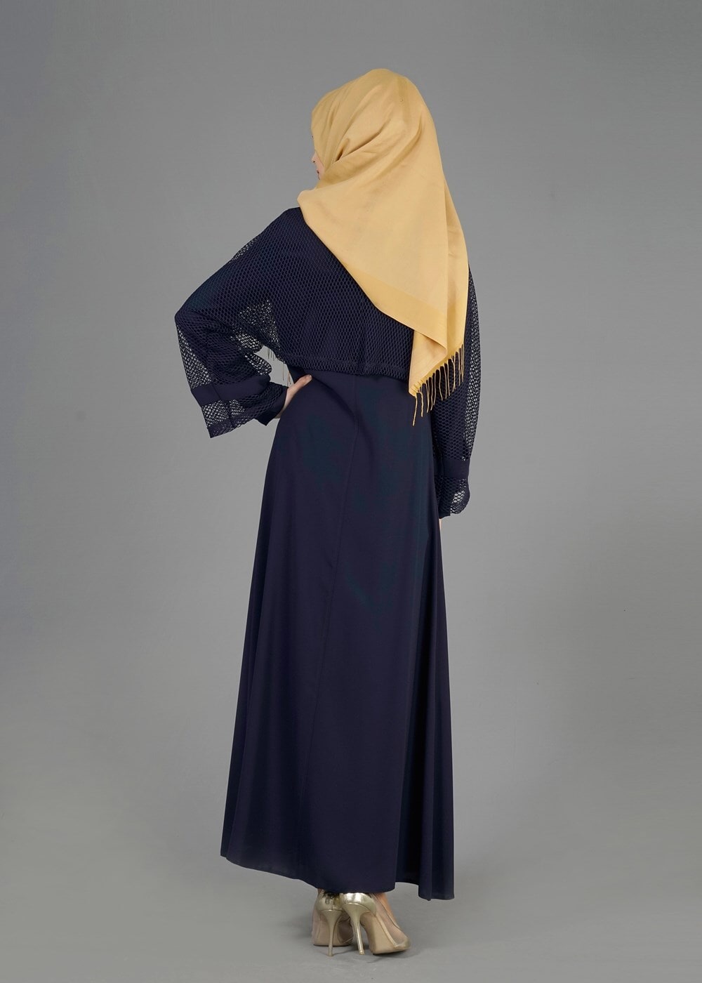 Tesettür giyim LACİVERT T 8108 Alya Tesettür Ferace-Alv Fashion