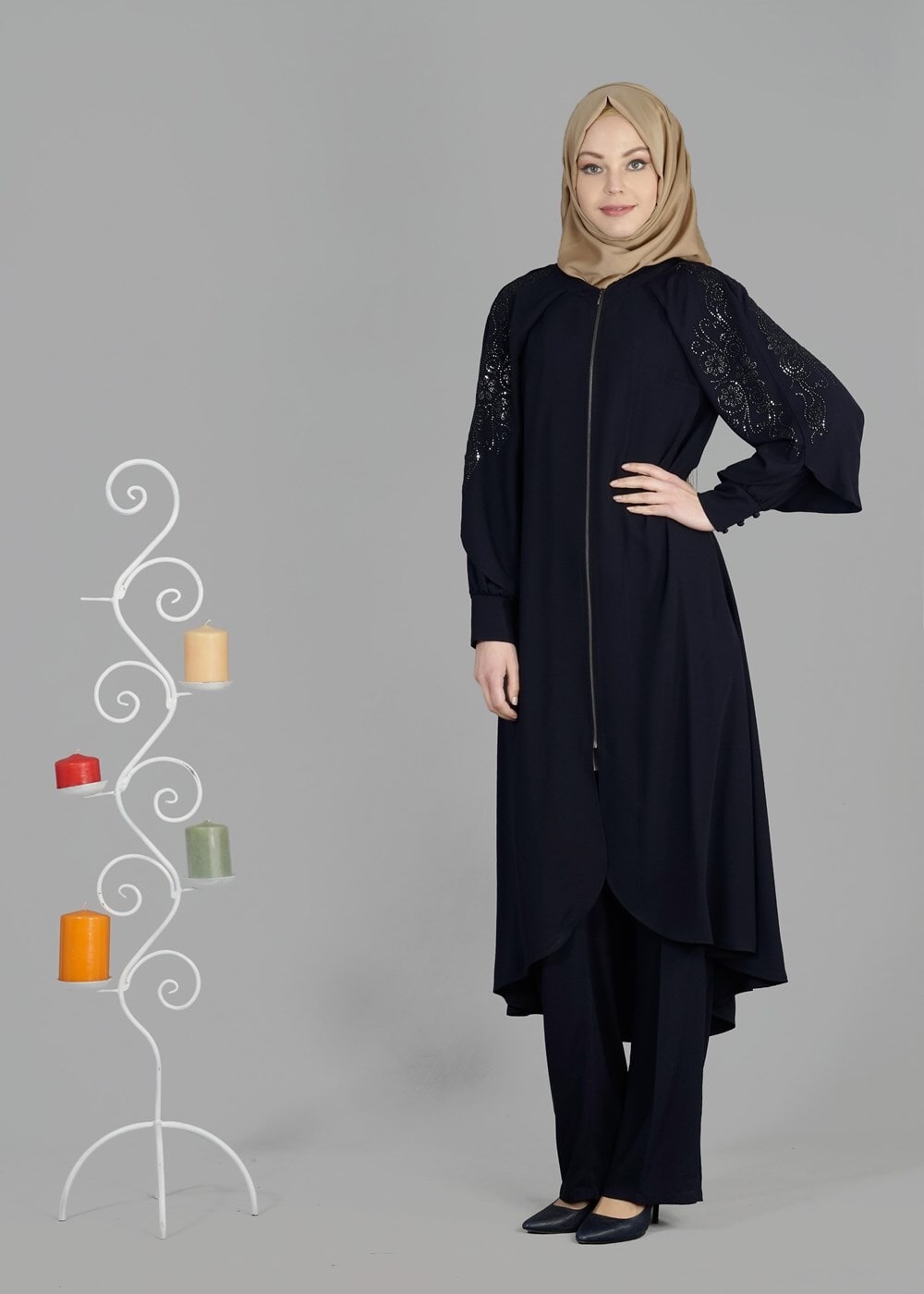 Tesettür giyim LACİVERT T 8149 Sude Tesettürlü Pantolon Ferace-Alv Fashion