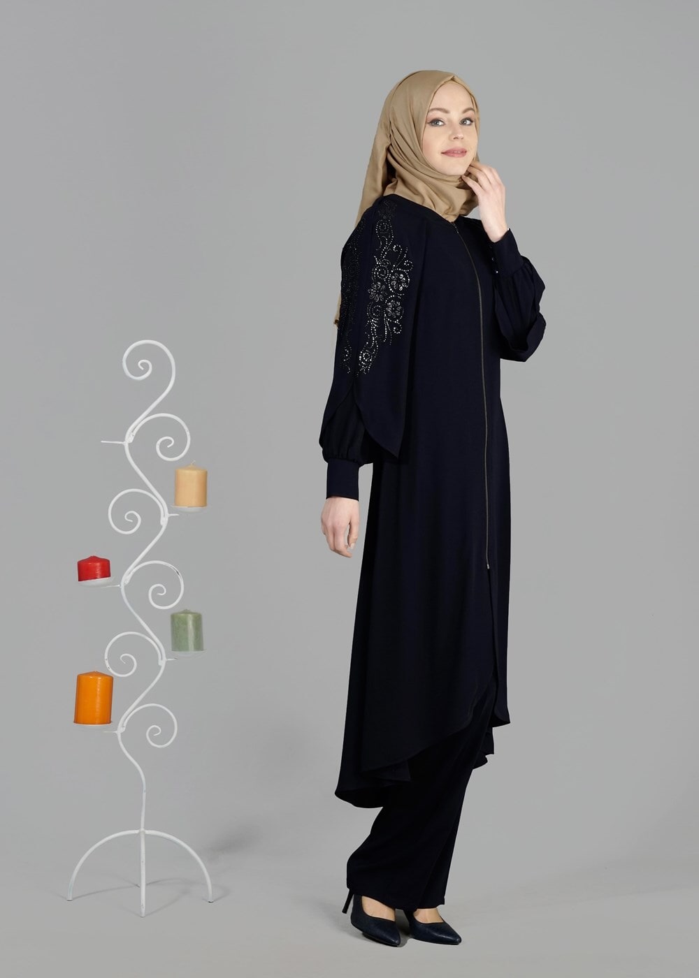 Tesettür giyim LACİVERT T 8149 Sude Tesettürlü Pantolon Ferace-Alv Fashion