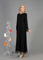 Tesettür giyim SİYAH T 8151 Gino Tesettür Ferace-Alv Fashion