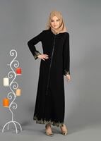 Tesettür giyim SİYAH T 8151 Gino Tesettür Ferace-Alv Fashion