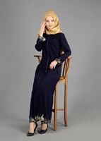 Tesettür giyim LACİVERT T 8151 Gino Tesettür Ferace-Alv Fashion