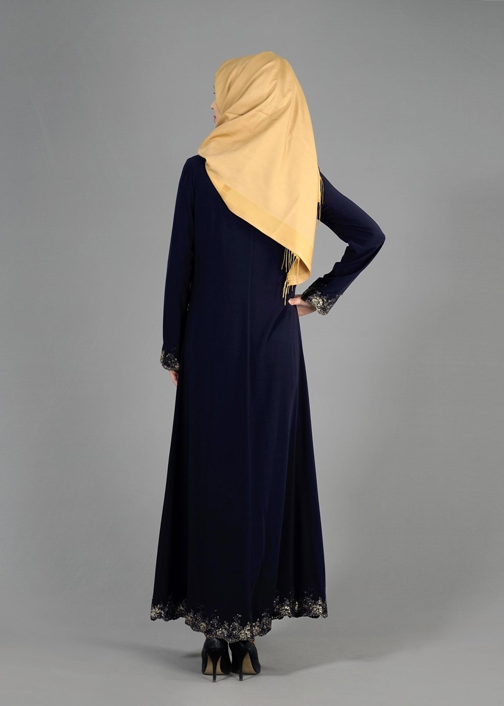 Tesettür giyim LACİVERT T 8151 Gino Tesettür Ferace-Alv Fashion