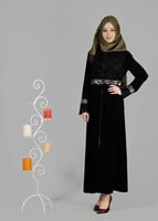 Tesettür giyim SİYAH T 8158 Gino Tesettür Ferace-Alv Fashion