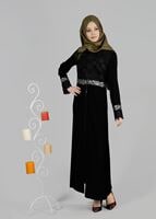 Tesettür giyim SİYAH T 8158 Gino Tesettür Ferace-Alv Fashion