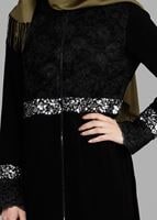 Tesettür giyim SİYAH T 8158 Gino Tesettür Ferace-Alv Fashion