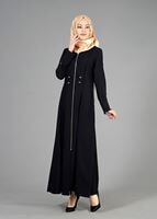 Tesettür giyim SİYAH T 8167 Uvertur Tesettür  Ferace-Alv Fashion