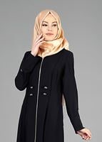 Tesettür giyim SİYAH T 8167 Uvertur Tesettür  Ferace-Alv Fashion