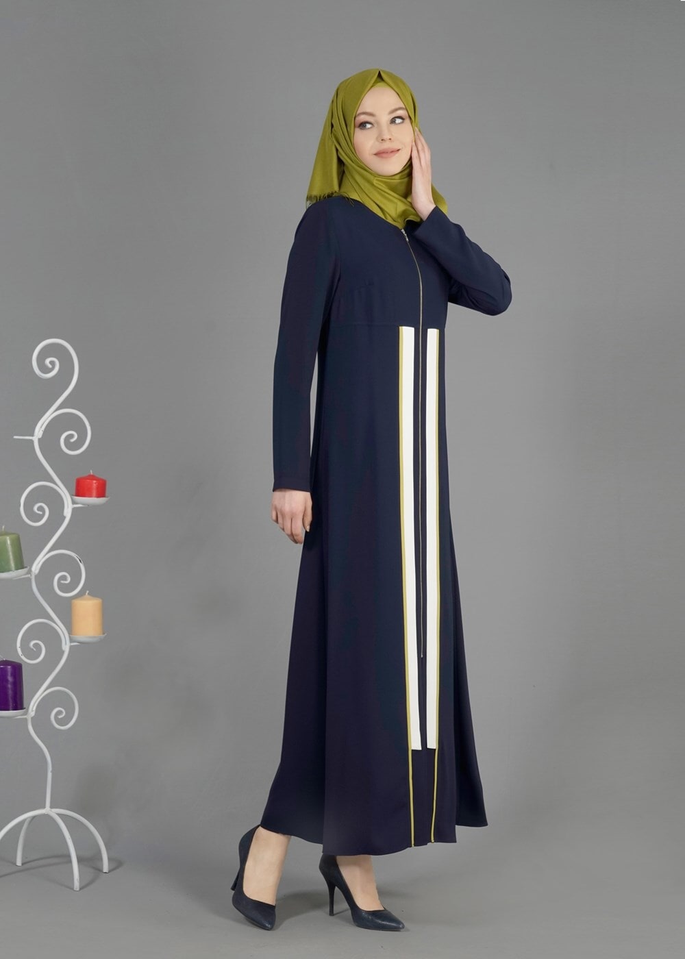 Tesettür giyim LACİVERT T 8170 Farah Tesettür Ferace-Alv Fashion