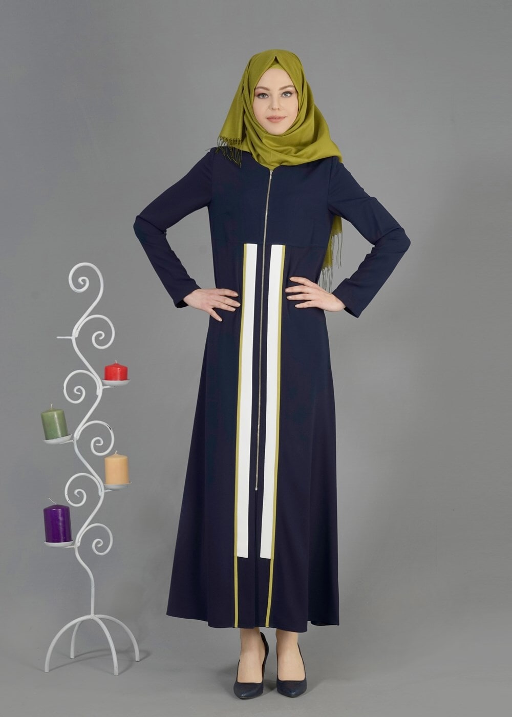 Tesettür giyim LACİVERT T 8170 Farah Tesettür Ferace-Alv Fashion