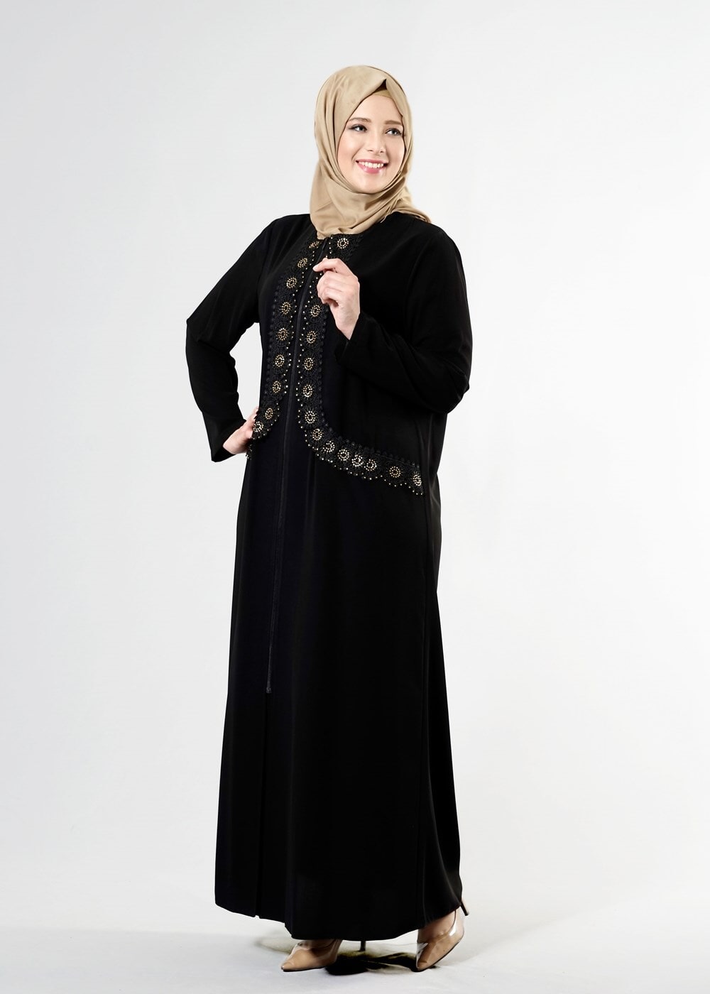 Vêtements hijab NOIR T 8175 Gino Tesettür Ferace-Alv Fashion