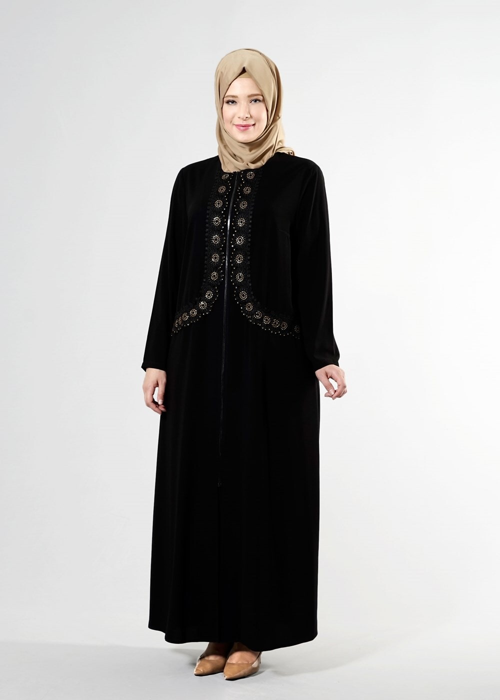 Vêtements hijab NOIR T 8175 Gino Tesettür Ferace-Alv Fashion