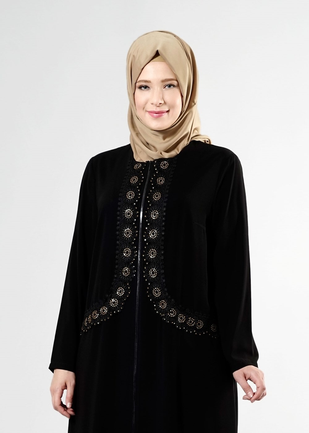 Tesettür giyim SİYAH T 8175 Gino Tesettür Ferace-Alv Fashion