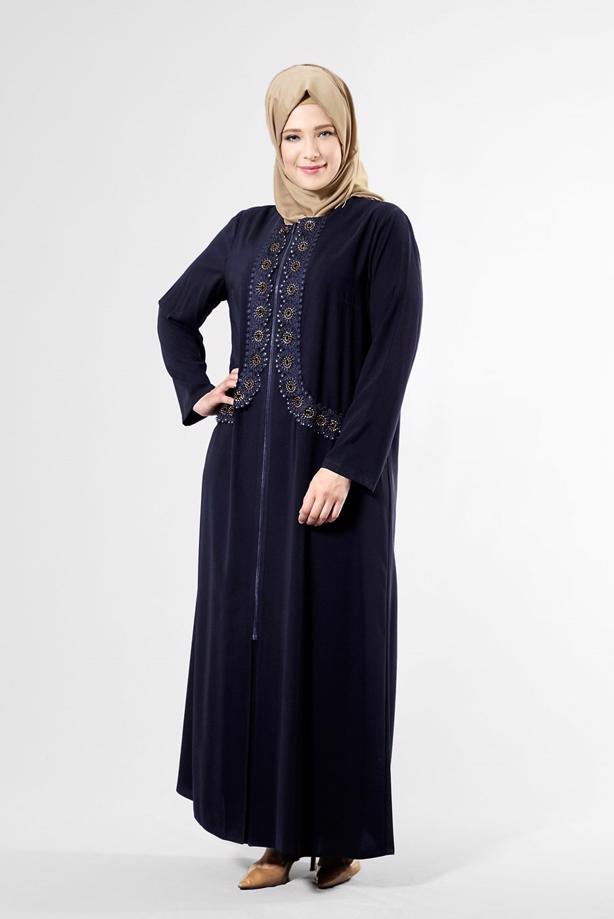 Hijab clothing NAVY BLUE T 8175 Gino Tesettür Ferace-Alv Fashion - TRENDTESETTÜR