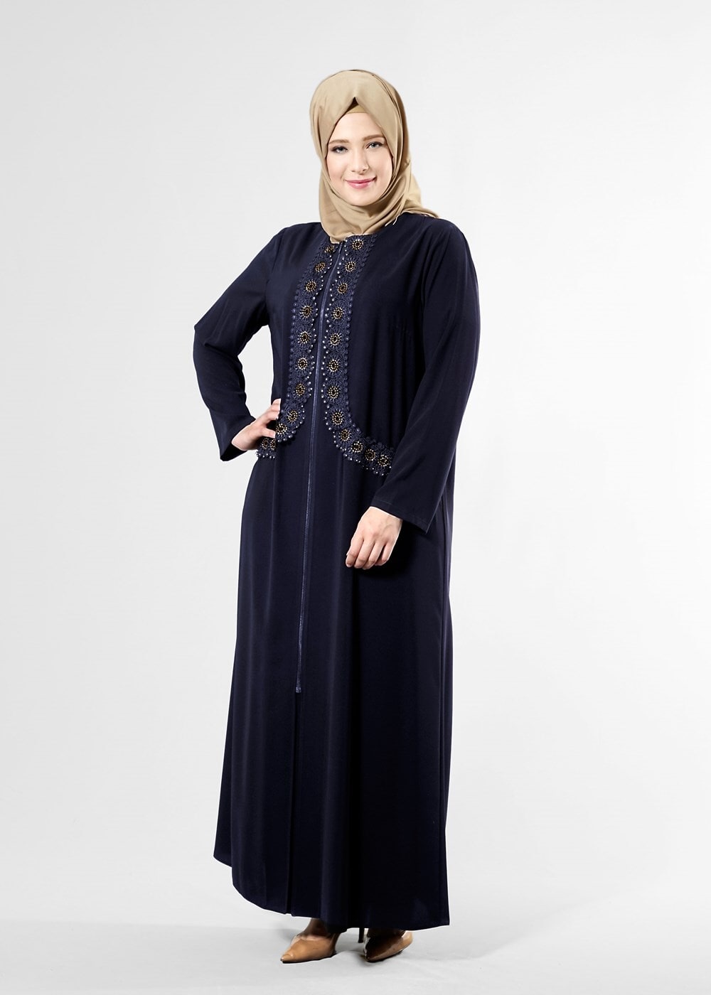 Tesettür giyim LACİVERT T 8175 Gino Tesettür Ferace-Alv Fashion