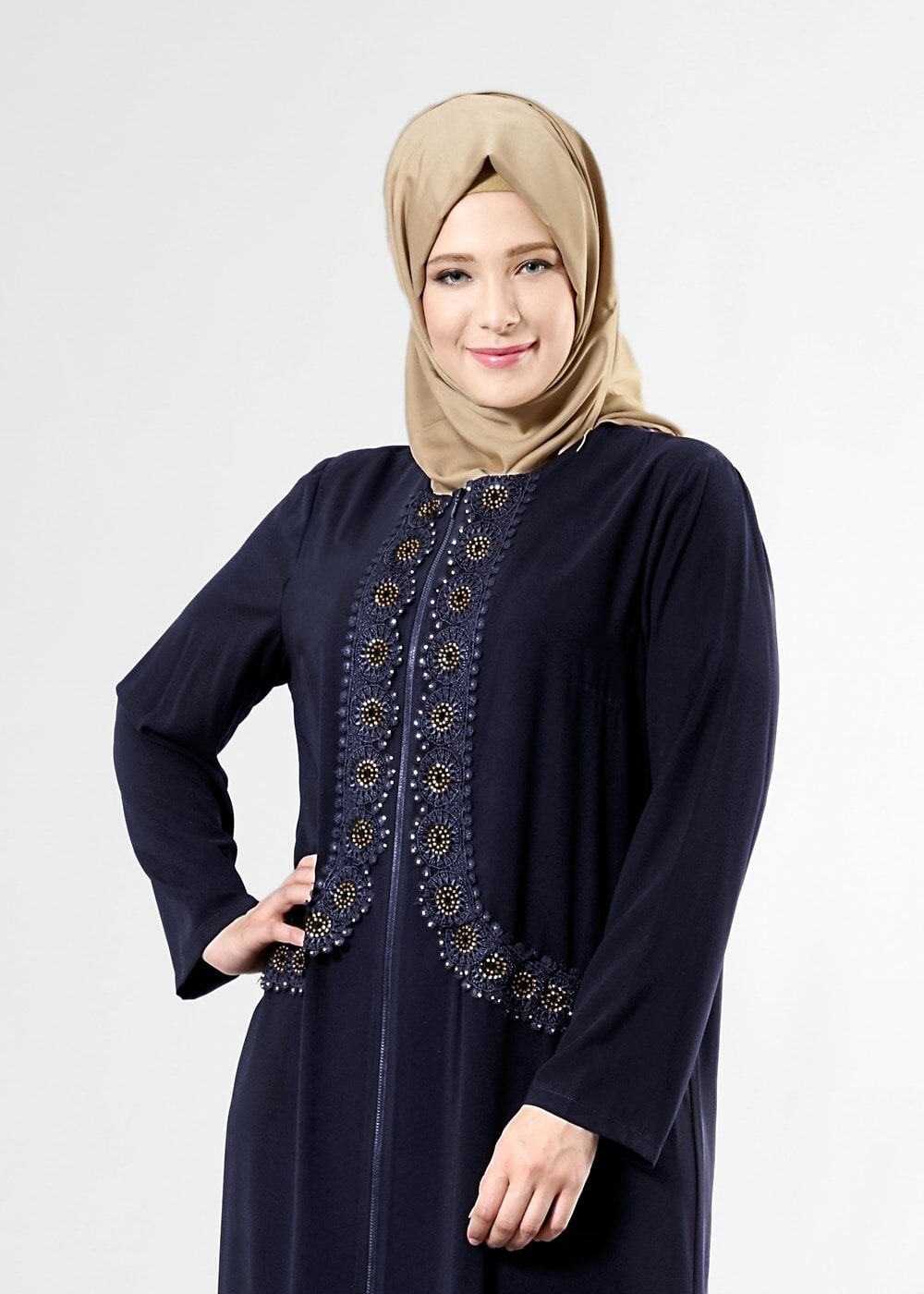 Tesettür giyim LACİVERT T 8175 Gino Tesettür Ferace-Alv Fashion