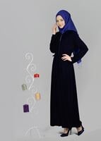 Tesettür giyim LACİVERT T 8181 Venezia Tesettür Ferace-Alv Fashion