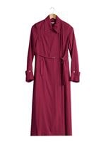 Tesettür giyim FUŞYA T 2039 Tuay Kruvaze Kesim Erkek Yaka Cepli Trench