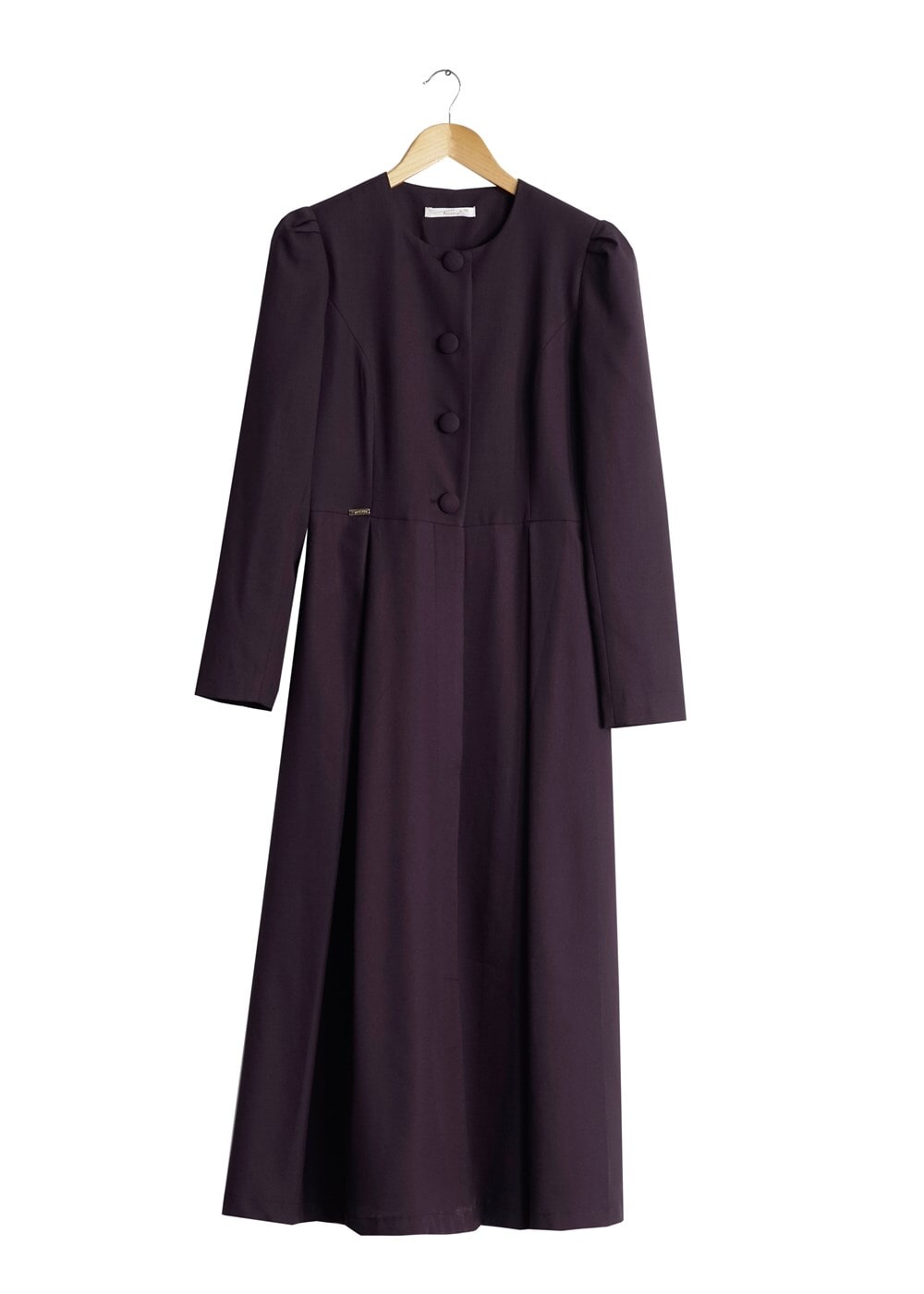 Tesettür giyim MOR T 2063 Tuay Pileli Sıfır Yaka Trench