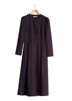 Tesettür giyim MOR T 2063 Tuay Pileli Sıfır Yaka Trench