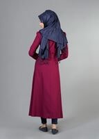Vêtements hijab FUCHSIA T 2063 Tuay Pileli Sıfır Yaka Trench