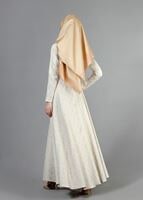 Tesettür giyim KREM GÜPÜR DETAYLI ABİYE ELBİSE 2080 