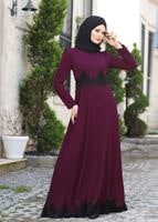 Vêtements hijab PRUNE T 2108 Tuay Küpür Detaylı Abiye