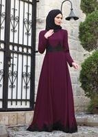 Vêtements hijab PRUNE T 2108 Tuay Küpür Detaylı Abiye
