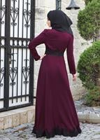 Vêtements hijab PRUNE T 2108 Tuay Küpür Detaylı Abiye