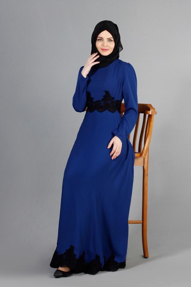 Vêtements hijab  T 2108 Tuay Küpür Detaylı Abiye - TRENDTESETTÜR